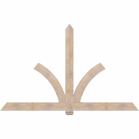 Ekena Millwork Redmond Smooth Timber Gable Bracket, Douglas Fir, 96"W x 60"H x 3 1/2"D x 5 1/2"F, 15/12 Pitch GBW096X60X0406RED00SDF